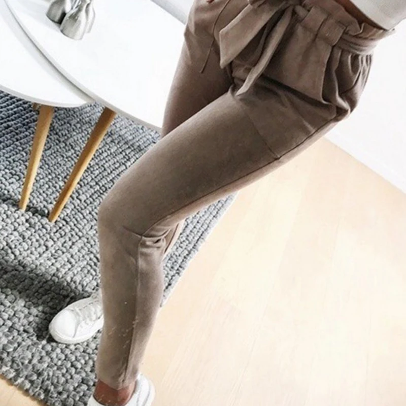 Женские брюки шаровары в полоску с высокой талией|Брюки| |