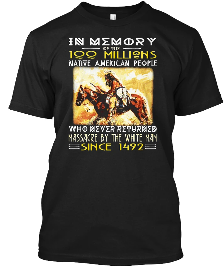 Популярная футболка с надписью In Memory 100 Milions Native American | Мужская одежда