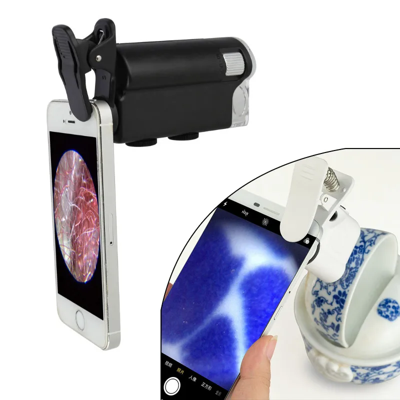 Mobile Phone Magnifier Zoom Microscope Clip-on Lens for UV Currency Detectting Biology WIF66 | Мобильные телефоны и