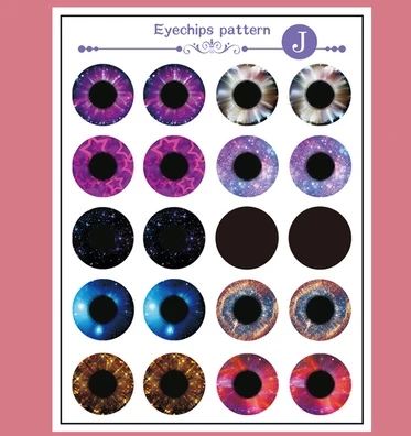 J 10 пар/уп. DIY наглазники с узором Blyth Doll глазные фишки бумажный узор для 1:6 ледяная кукла Blyth аксессуары для глаз ученик Пастер DIY инструмент - Цвет: J