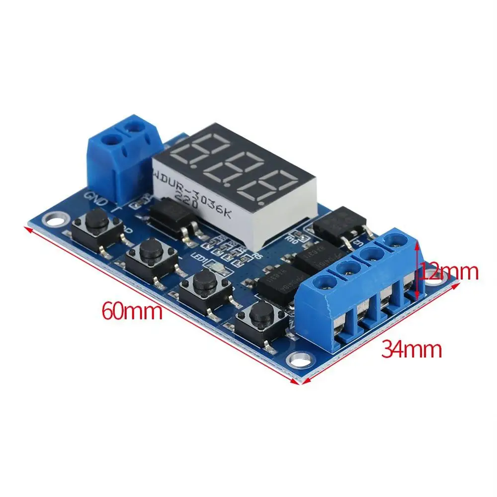 DC 12 V 24 двойной МОП светодиодный цифровой реле задержки времени цикл запуска