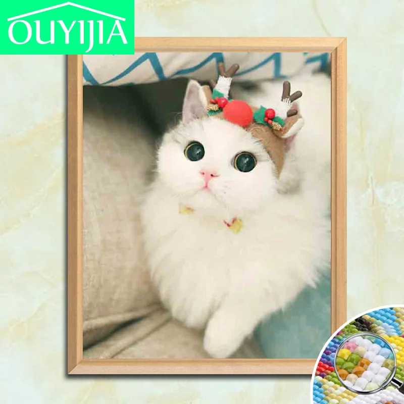 Картина из страз OUYIJIA с милым котенком набор для алмазной вышивки крестиком