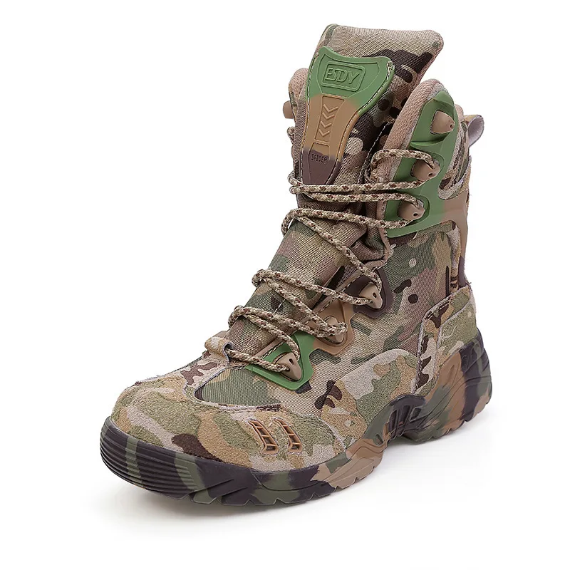 camouflage Женская Мужская верхняя кожаная походная камуфляжная Спецодежда тактические ботинки альпинистские походные охотничьи военные горные ботинки - Цвет: camouflage