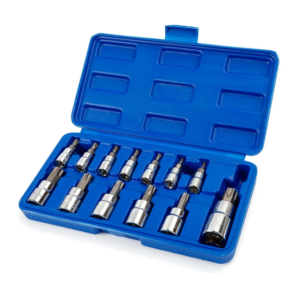 Набор торцевых головок WORKPRO 13 шт. Torx 1/" 3/8" 1/" Dr. Набор торцевых головок домашние наборы инструментов