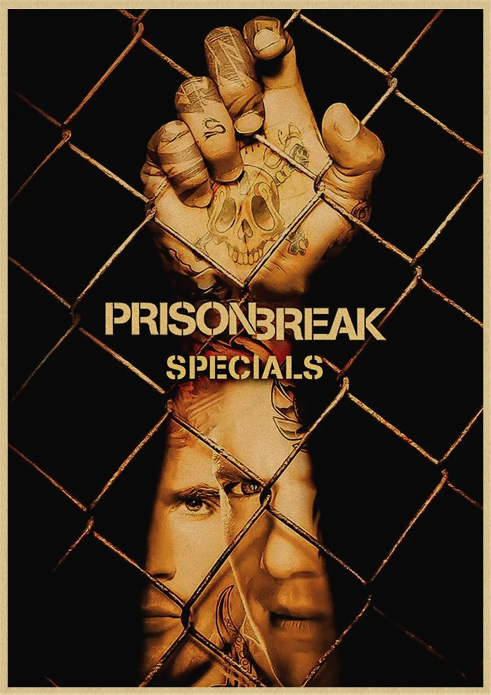 Тюрьма Break Wentworth Miller Американский сериал, ВИНТАЖНЫЙ ПЛАКАТ из крафт-бумаги, рисунок, украшение дома, стикер на стену
