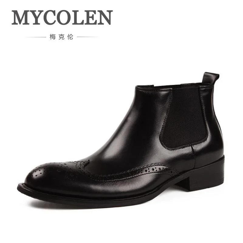 MYCOLEN/Брендовые мужские ботинки челси Новинка 2017 года модные из натуральной кожи