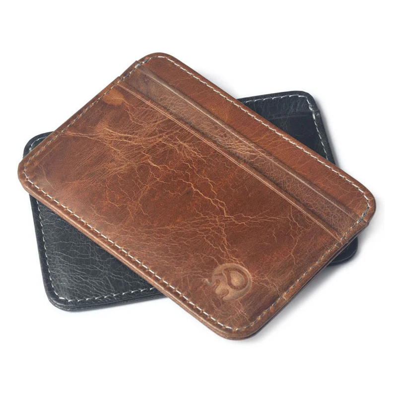 4 слота для карт портативные держатели в винтажном стиле масляный воск