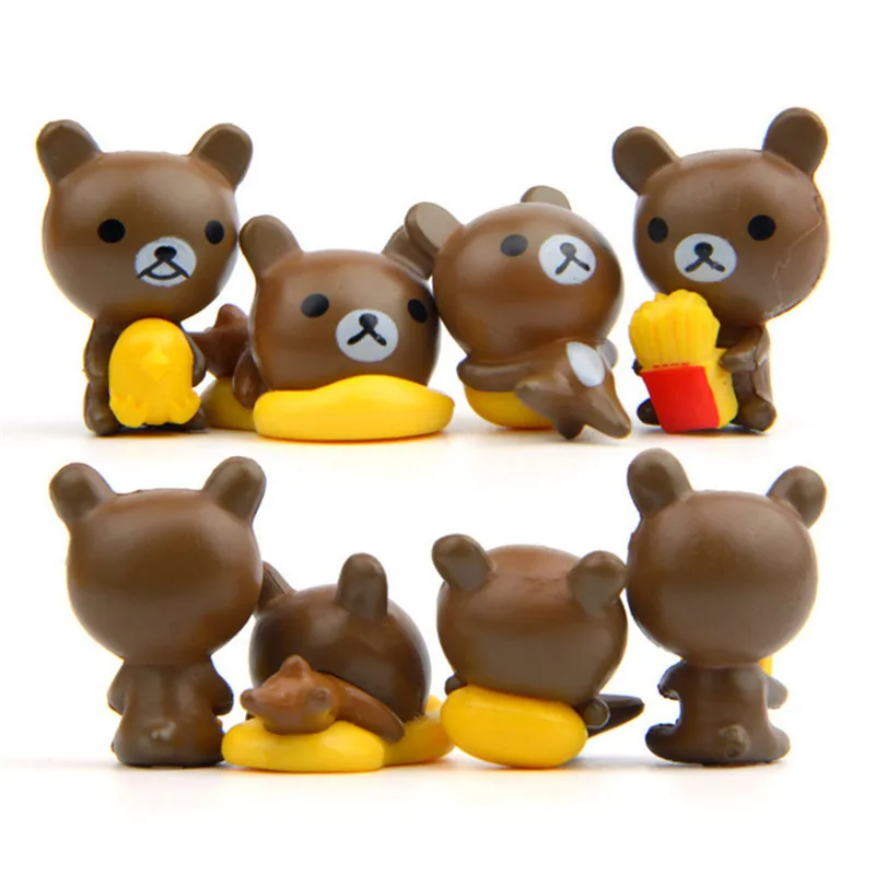 20pcs/set Kawaii Zakka 8 Rilakkuma Bear Lazy DIY Cake Doll Toys Figurines Fairy Ggrden Miniature Home Decoration Accessorie | Дом и сад