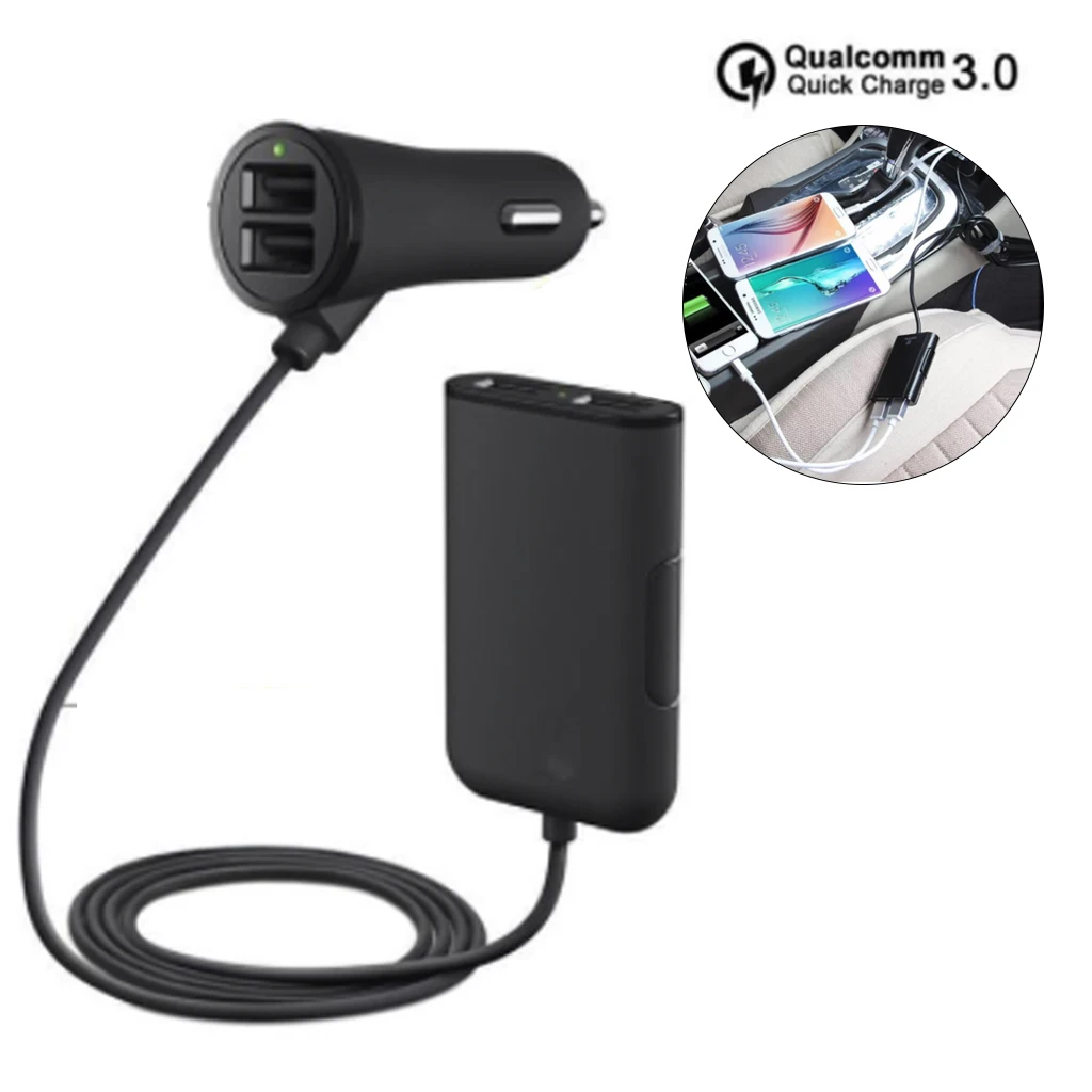 4 порта QC3.0 + 2.4A 3.1A USB Автомобильное зарядное устройство Универсальный Быстрый