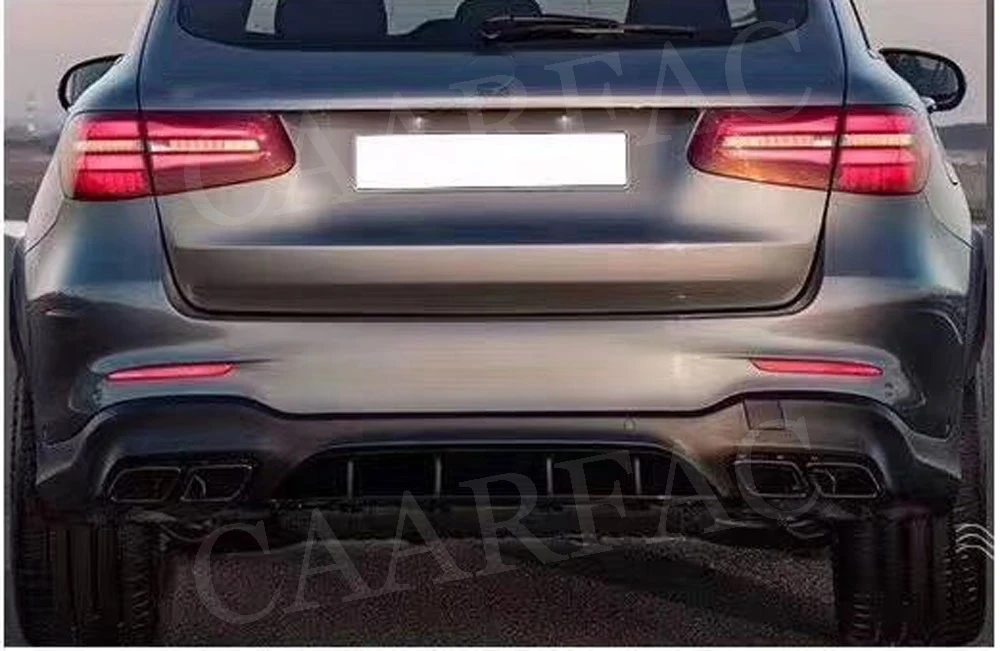 Задний спойлер с выхлопными наконечниками для Mercedes Benz GLC X253 Sport GLC300 GLC250 GLC43- PP задний бампер пластина