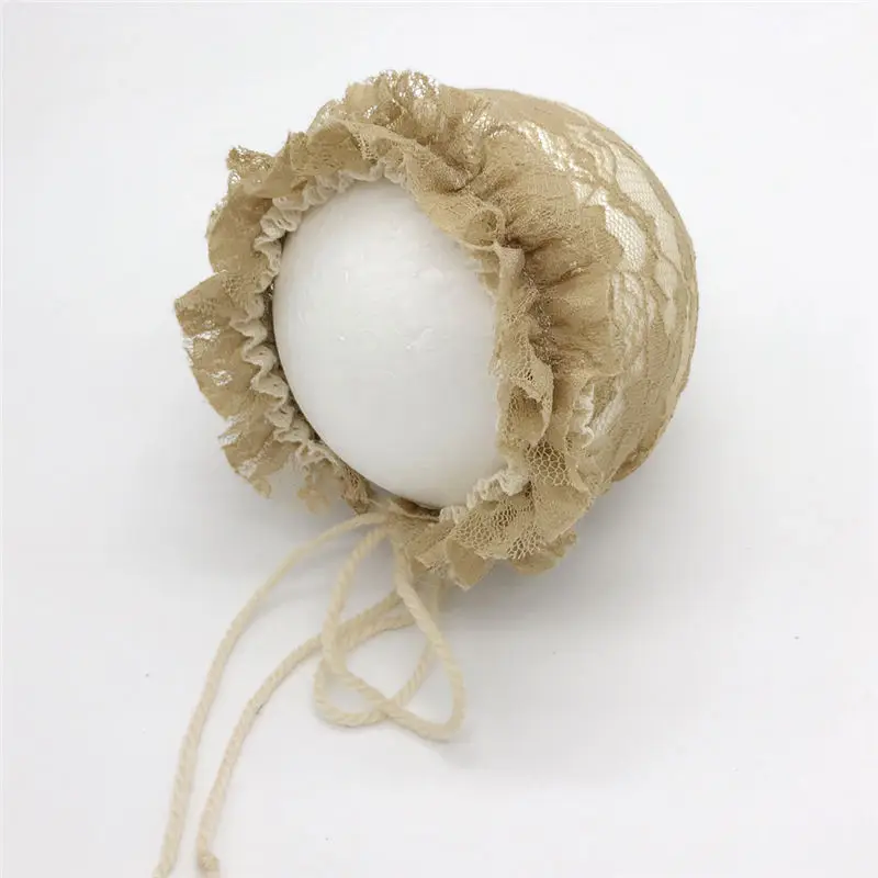 Newborn Photography Props Baby Girl Lace Princess Hats Handmade Flower Infant Caps