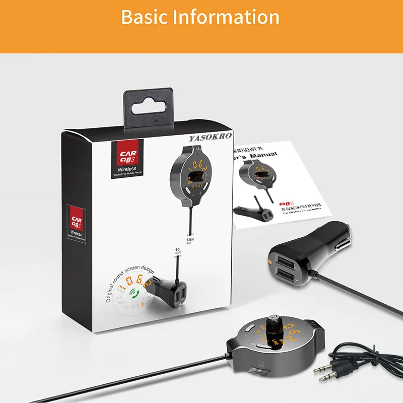

FM Transmitter Modulator Car Audio MP3 Player Bluetooth Handsfree Car Kit with Dual USB Car Charger Support TF Card / U Disk