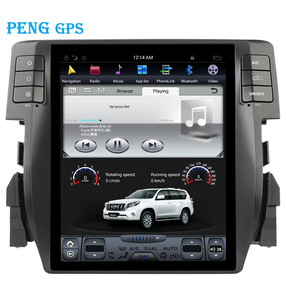 Автомобильный Радио плеер Tesla экран для Honda Civic 2016 2017 2018 GPS навигация магнитофон