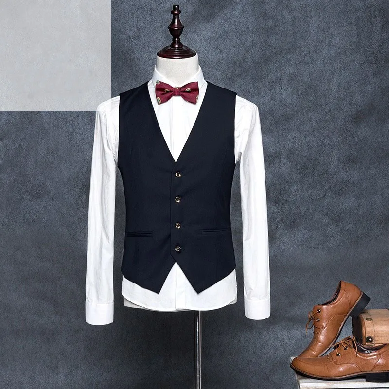 Мужской зеленый военный жилет приталенный Повседневный с v-образным вырезом