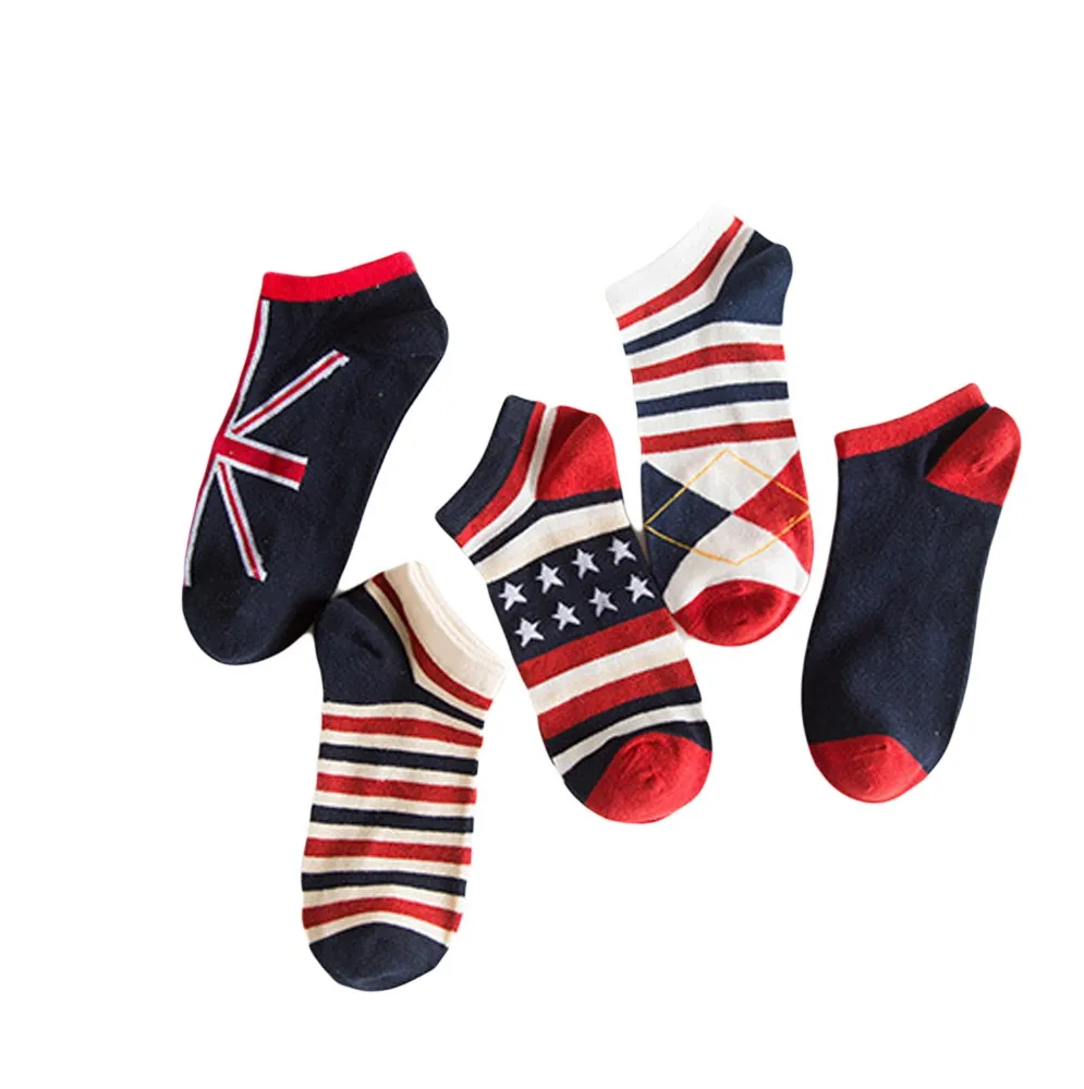Мужские носки повседневные хлопковые в полоску с национальным флагом хит