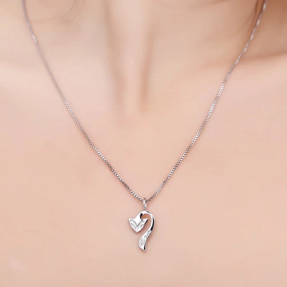 Homhul Серебряный яркий лиса кулон Цепочки и ожерелья с водой ткань цепочку для Для