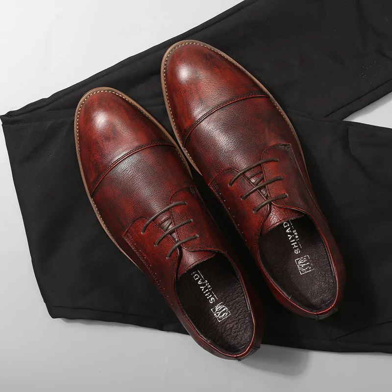 2017 г. винтажные мужские кожаные туфли в английском стиле модная повседневная