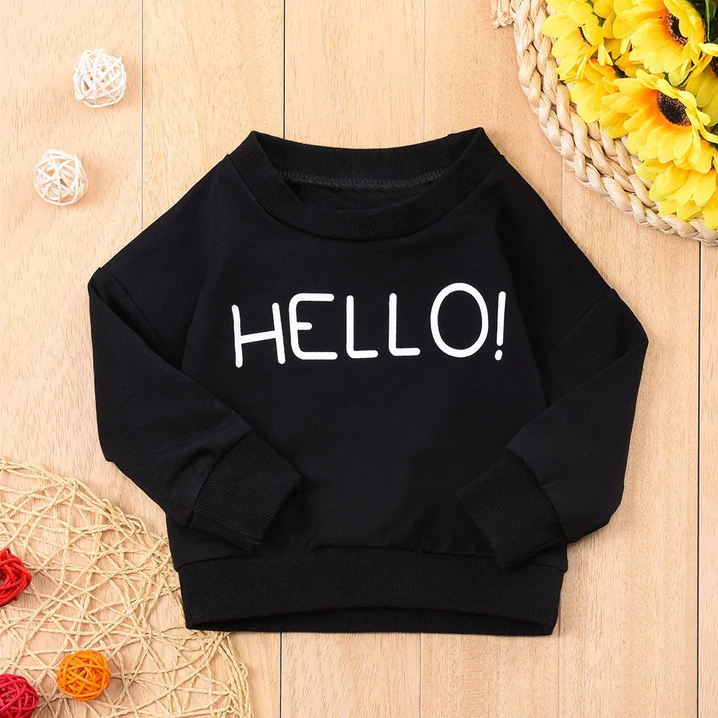 Футболка с длинными рукавами и буквенным принтом для новорожденных мальчиков