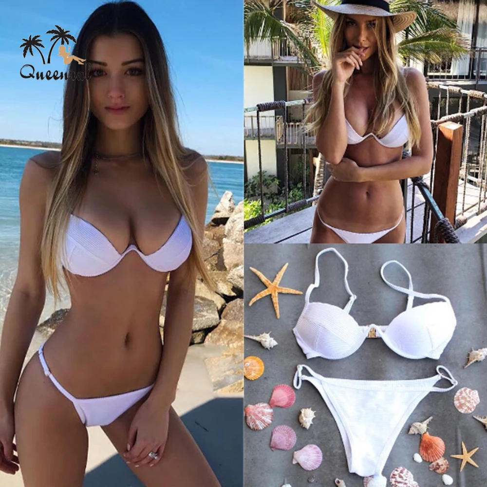 Бикини пуш-ап 2018 Новый женский купальник танкини сплошной купальный костюм