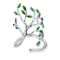 latest authentic 100 925 sterling silver jewelry enamel tree shaped ring cool women wedding engagement party accessory