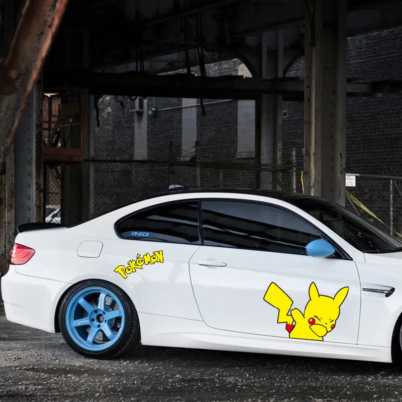 Мультяшные наклейки для автомобиля с Пикачу Забавные милые Покемоны
