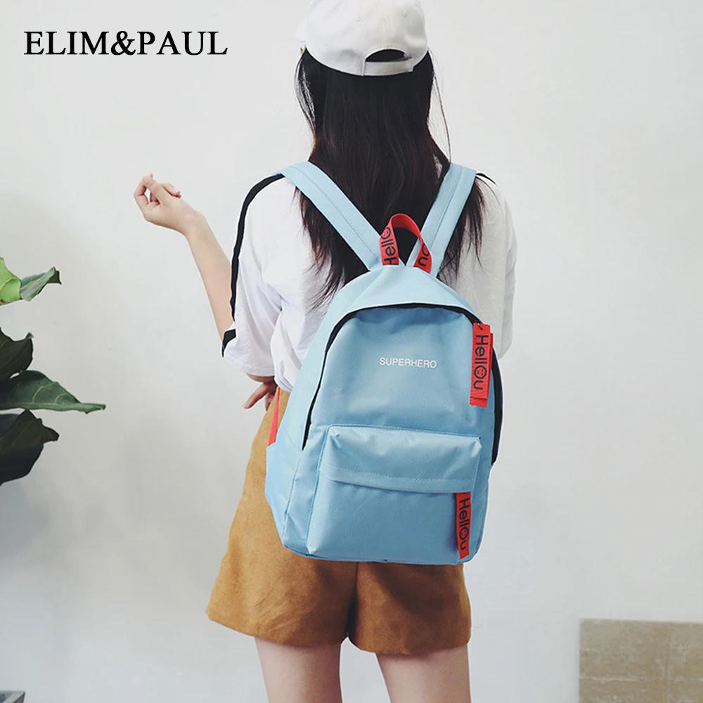 2018 new letter print fashion middle school student bag college canvas solid smiley travel large capacity tide | Багаж и сумки