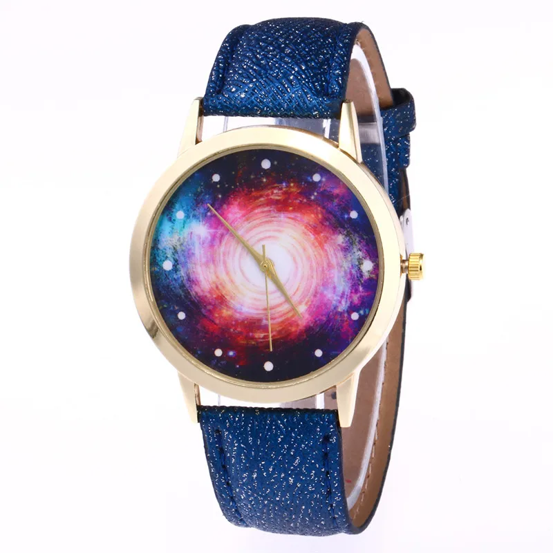 FUNIQUE Креативный дизайн Вселенная Студенческие Кварцевые часы браслет кожа