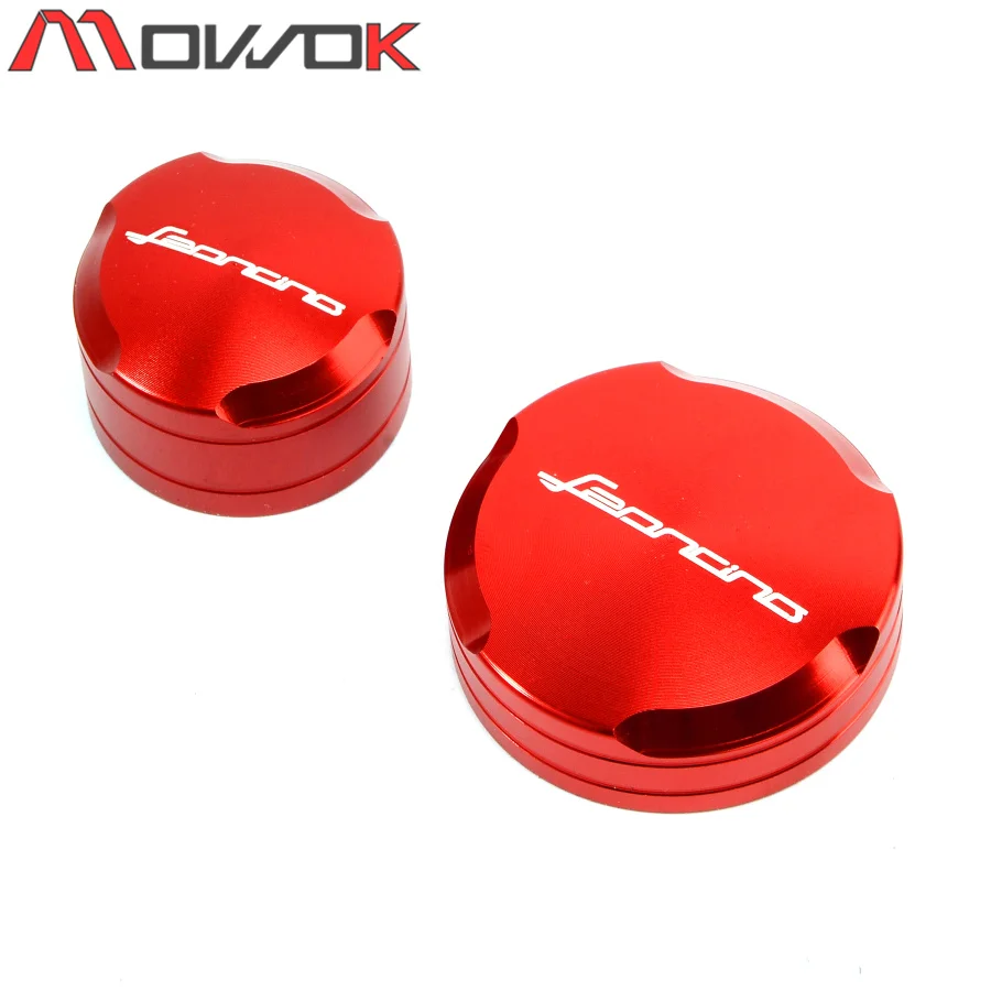 Front and Rear red Мотоциклетный передний и задний цилиндр Тормозная топливная жидкость Крышка Резервуара крышка бака для Benelli Leoncino 500 BJ500 - Цвет: Front and Rear red