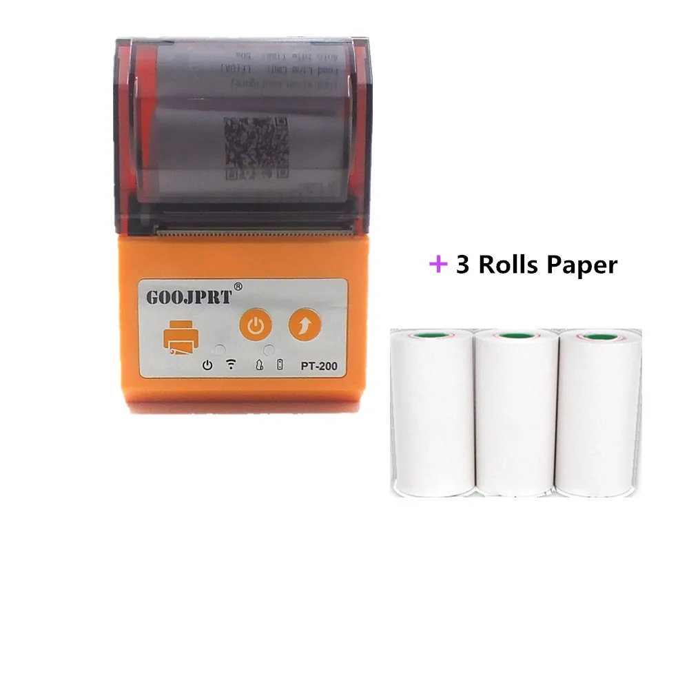 Add Paper GOOJPRT Мини Bluetooth принтер термопринтер карманный портативный кассовый USB беспроводной Windows Android IOS Mini 58 мм - Цвет: Add Paper