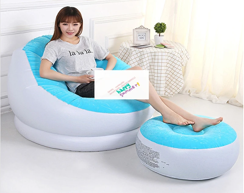 Горячая продажа Intex кафе шезлонг цветное надувное кресло для отдыха с подставкой