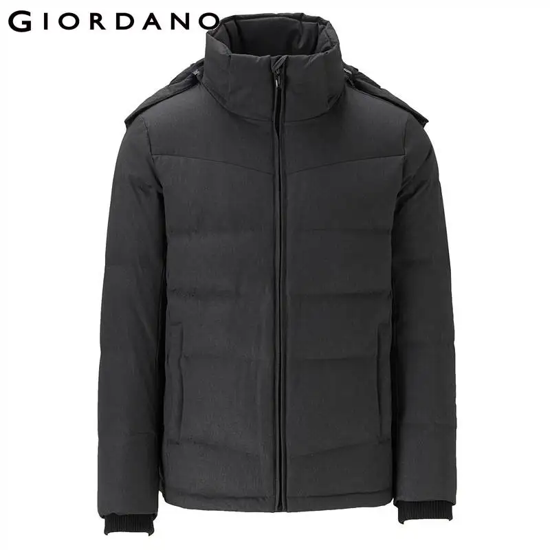 04Grey Giordano мужской пуховик с капюшоном из натурального утиного пуха, данная модель пуховика имеет два цветовых решения - Цвет: 04Grey