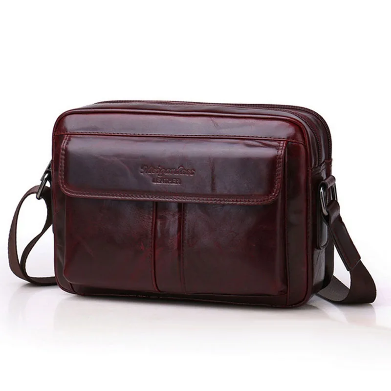 Мужской винтажный деловой портфель из натуральной вощеной воловьей кожи