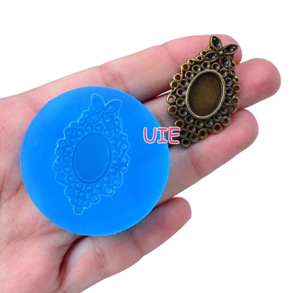 OYL091U 36 мм Гибкая силиконовая форма для камеи-форма овальной рамы помадки Sugrcraft