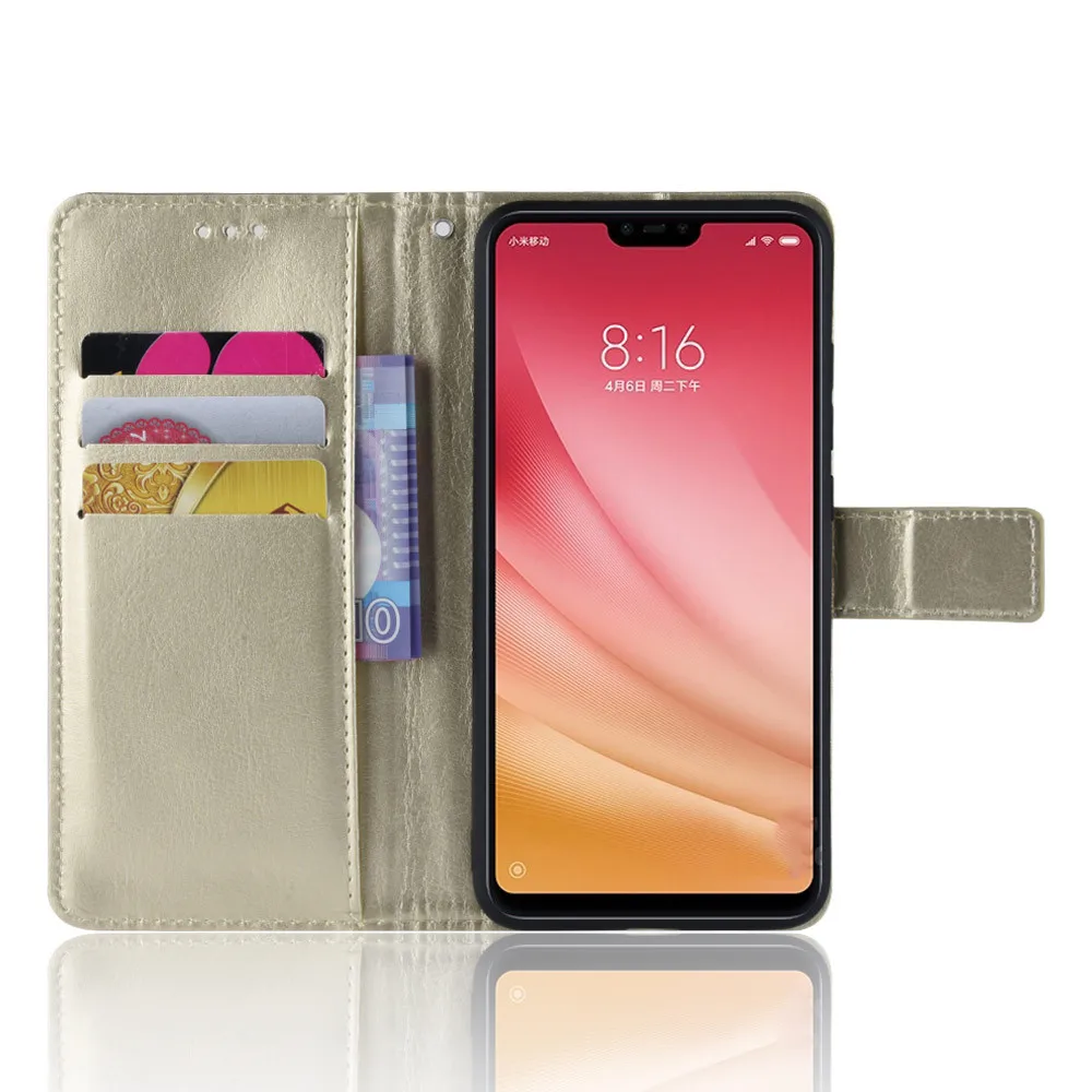 Чехол для Xiaomi Mi 8 Lite роскошный чехол-кошелек из искусственной кожи 6 26 дюйма с