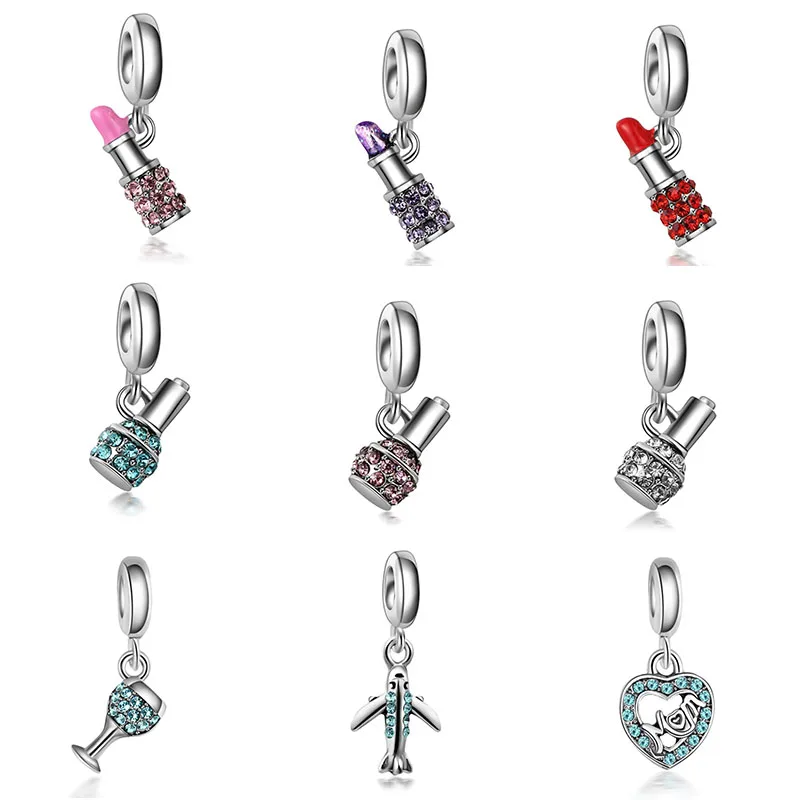 Браслет Pandora хрустальные духи подвески принцесса Bijoux Mujer Originales ожерелье