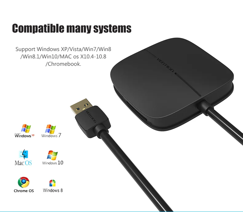 Vention устройство для чтения карт SD все в одном USB 3,0 50 см Micro SD TF мульти-устройство для чтения карт памяти Поддержка 256 ГБ для ноутбука Macbook