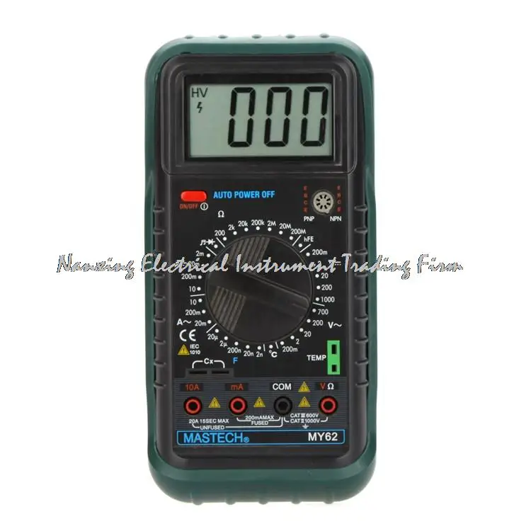 Цифровой Мультиметр MASTECH MY62 ручной DMM с термоемкостью и тестовыми измерителями hFE