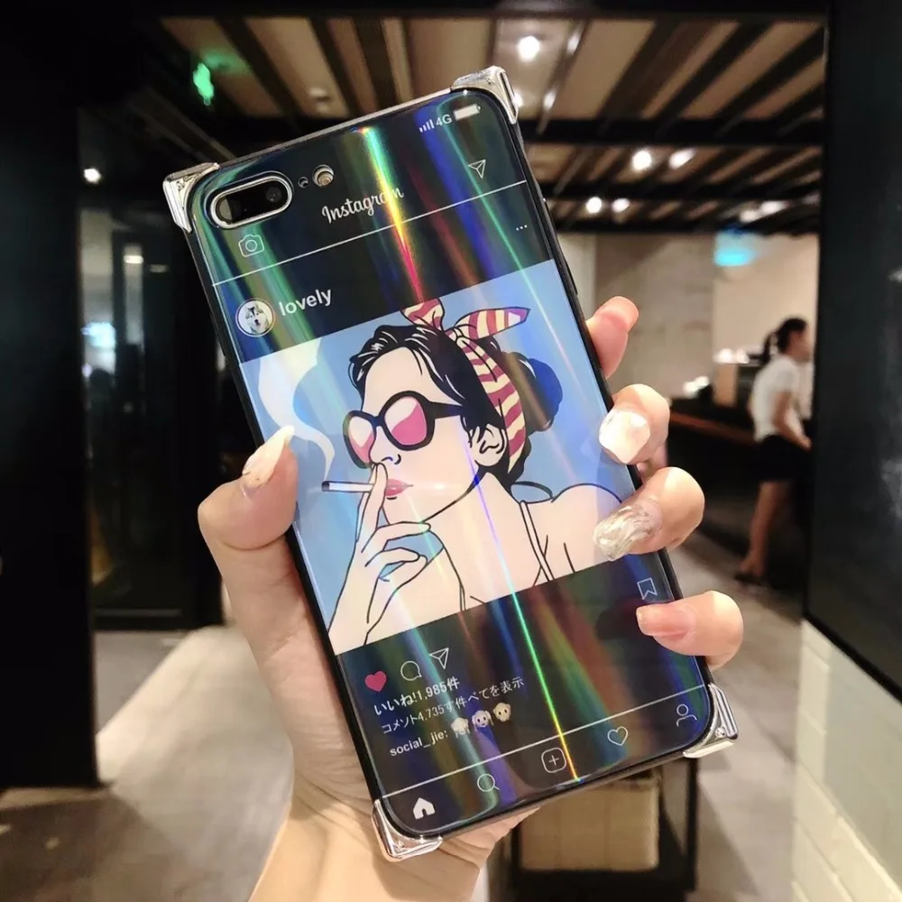ZMASI солнца Стекло эс девушка чехол для телефона iPhone X 6 6s 7 8 плюс амортизация бампер