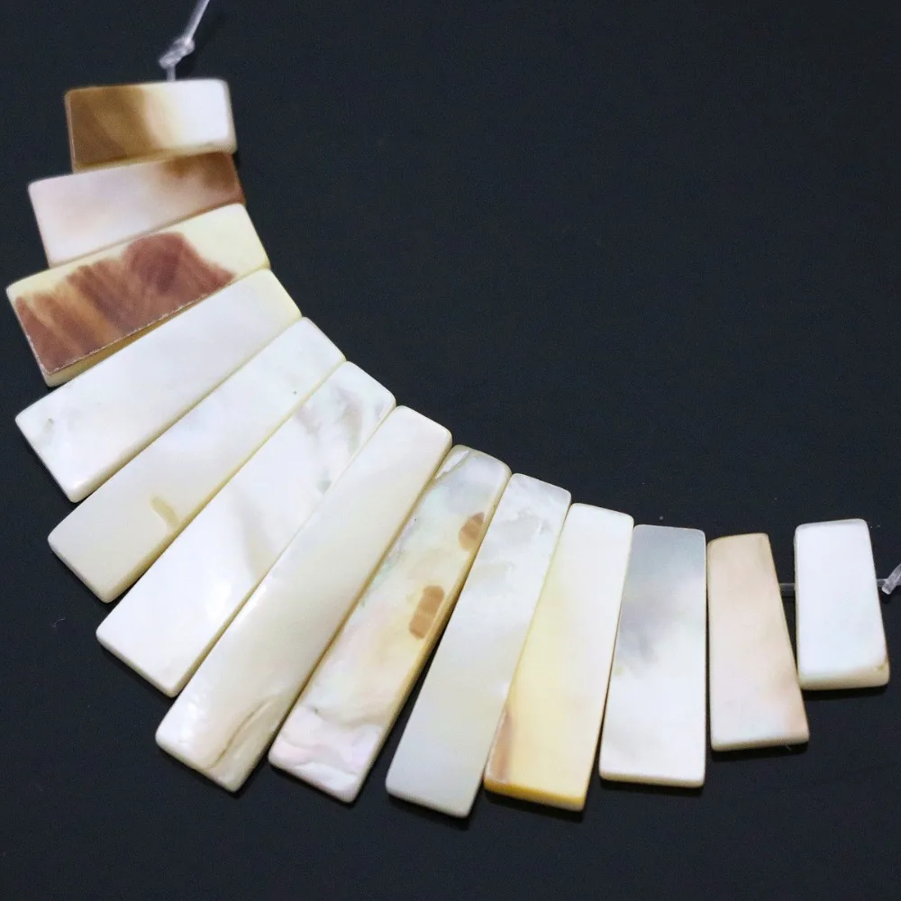 

Fashion Natural abalone white mother shell 13pcs long rectangle stick Charms pendant jewelry B1152