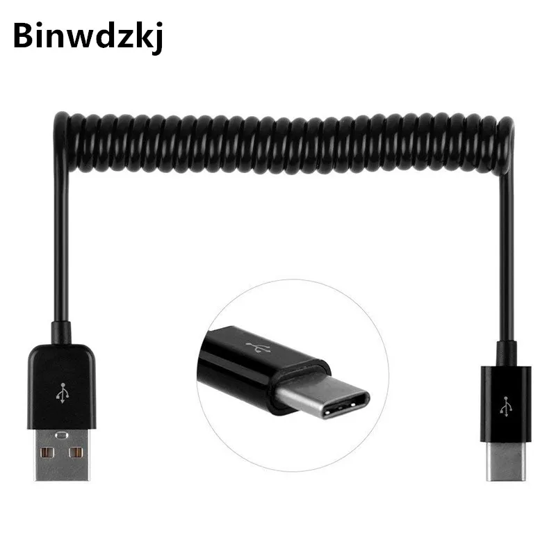 USB-C кабель типа C спиральный пружинный type-C спиральный выдвижной удлинитель кабель синхронизации данных и зарядки для samsung Galaxy S9 S8 Plus