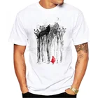 Новинка 2019, модная мужская футболка с рисунком волчьего леса, крутые топы, высокое качество, Повседневная футболка