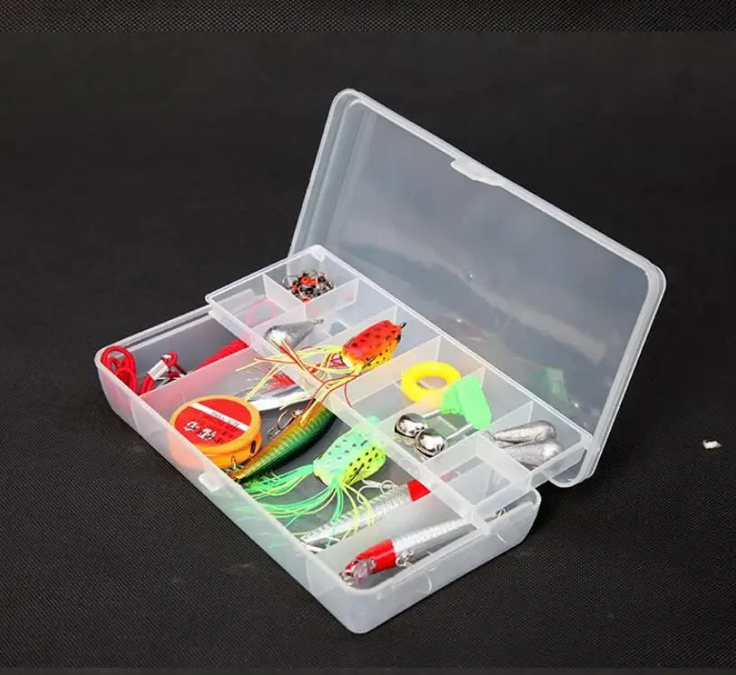 

Double layer Fishing accessory box 20*10*4cm Multifunctional Plastic Fishing Lure Bait Hooks Tackle multi-Compartments pesca