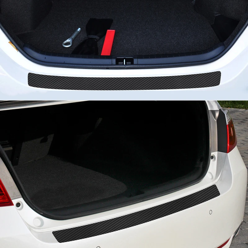 

Carbon Fiber Car Rear Bumper Trunk Stickers Decal Auto Waterproof Fire Protection Guard Plate Sticker Car-styling In Accessories