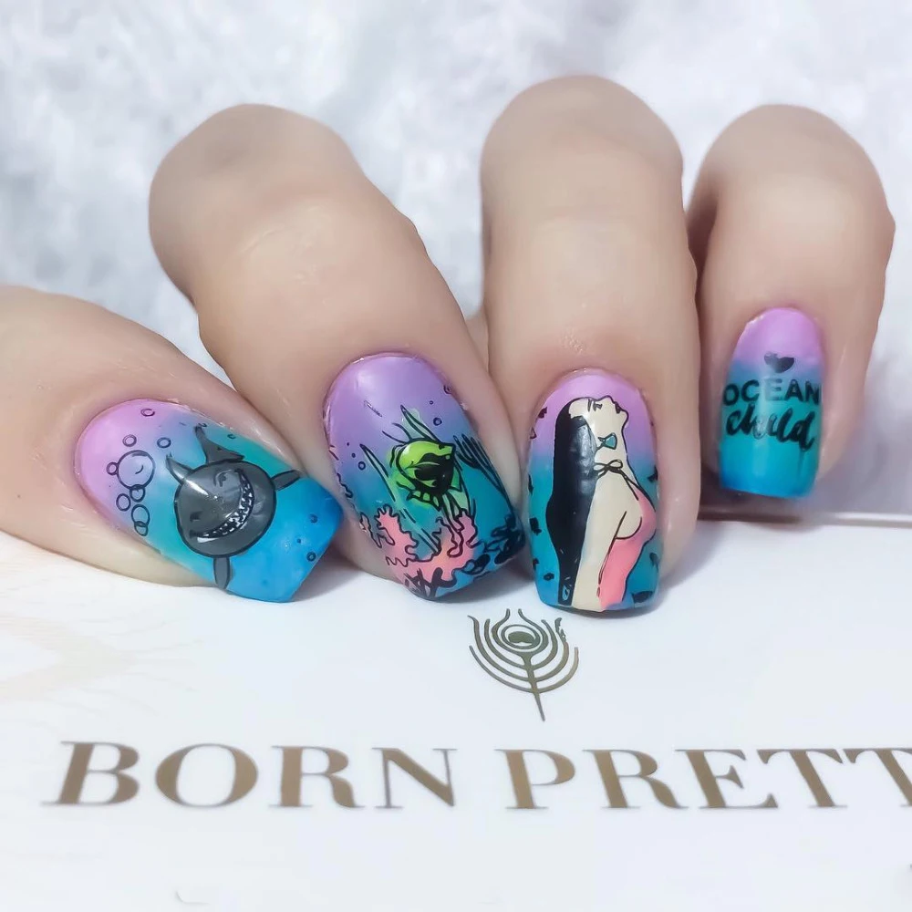 BORN PRETTY ногтей штамповки пластины прямоугольный шаблон дизайн идея изображения