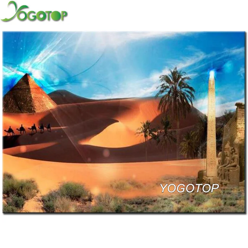 YOGOTOP 5D DIY алмазная живопись Египет пирамиды мозаичная вышивка украшение дома
