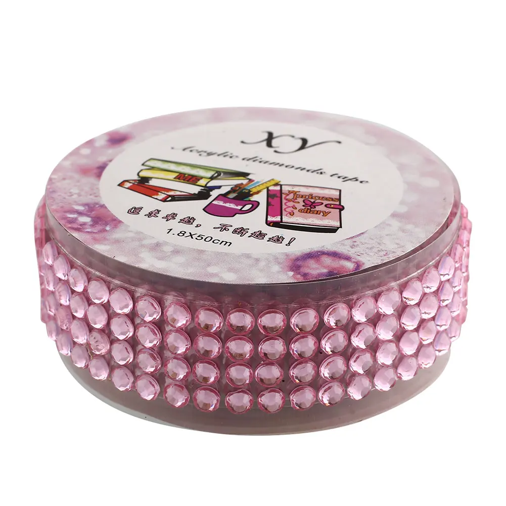 5pc Pink 5 шт., цветные хрустальные рулонные ленты, самоклеящиеся стразы, стикер, лента для рукоделия, Блестящий Драгоценный Камень, сделай сам, наклейка s, скрапбукинг, искусство, Декор - Цвет: 5pc Pink