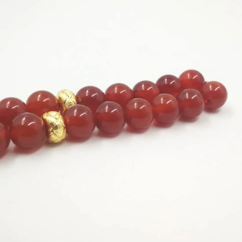 Tasbih натуральный красный Агаты с золотой Tarbazona исламский мусульманский все новое