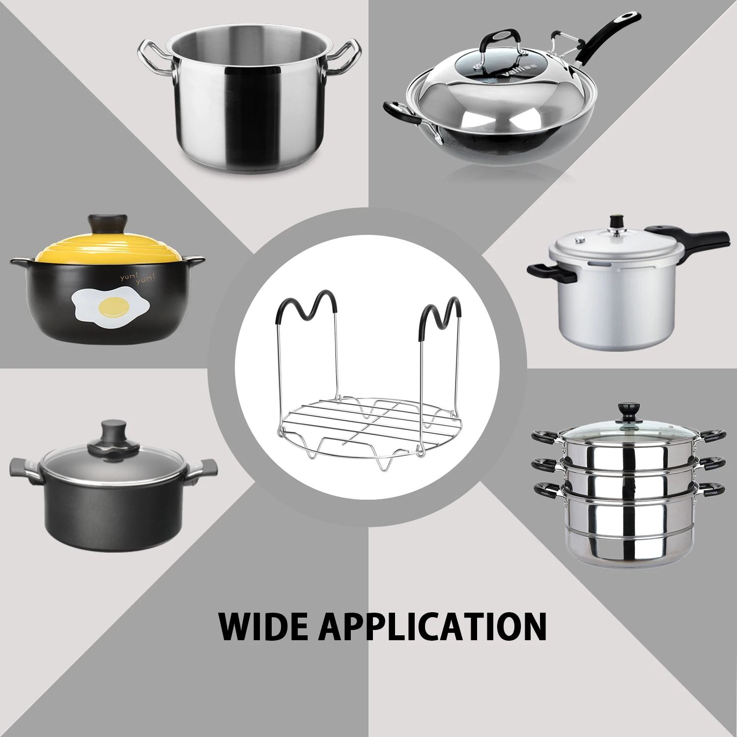 С ручкой бабочкой кастрюля из нержавеющей стали для мгновенного приготовления