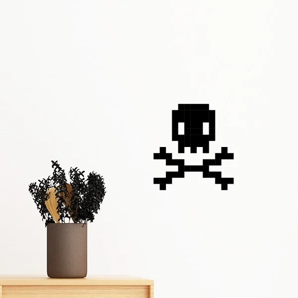 

Summer Sail Priate Danger Skull Pixel Removable Wall Sticker Art Decals Mural DIY Wallpaper for Room Decal