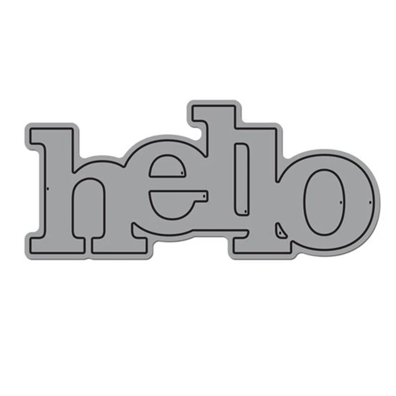 Металлические штампы с буквами Hello трафареты для рукоделия скрапбукинг